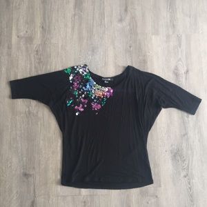 Black sparkly blouse